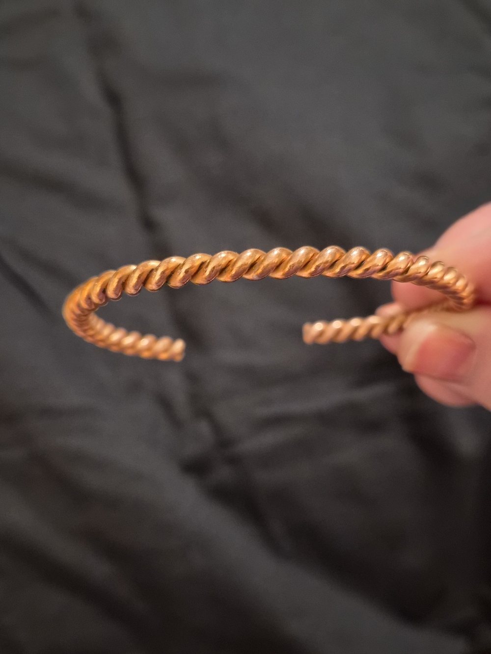 Twisted Open Cuff Bracelet - Rose Gold Tone
